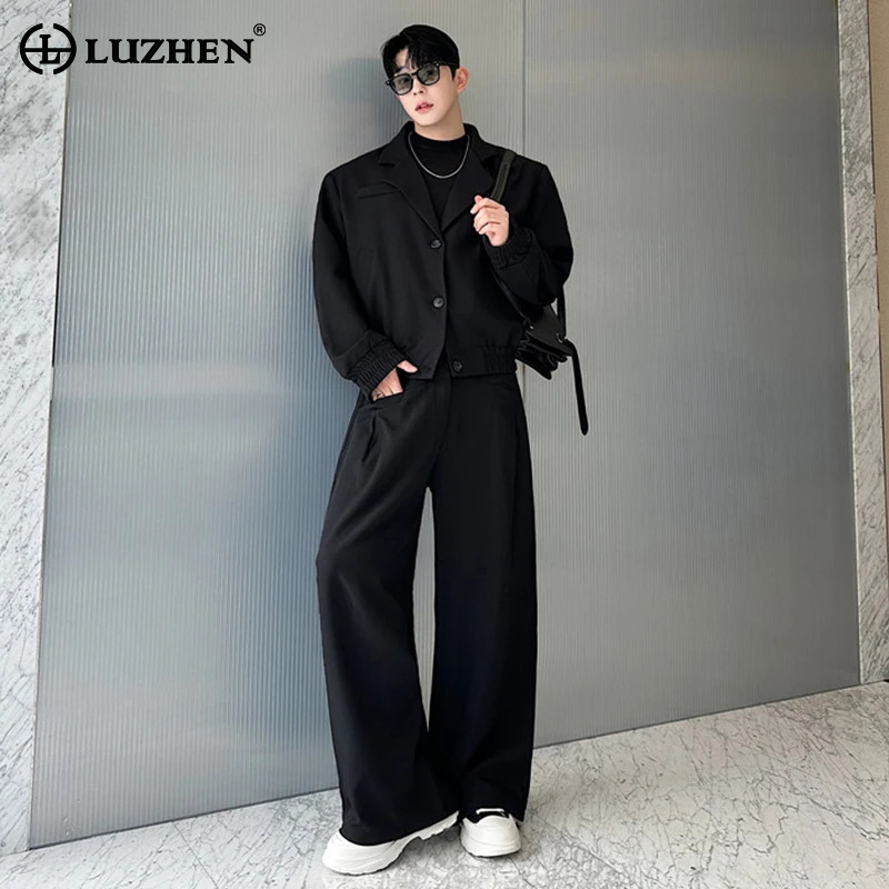 Jacket Mens Fashion - Мужской весенний блейзер LUZHEN с воротником,