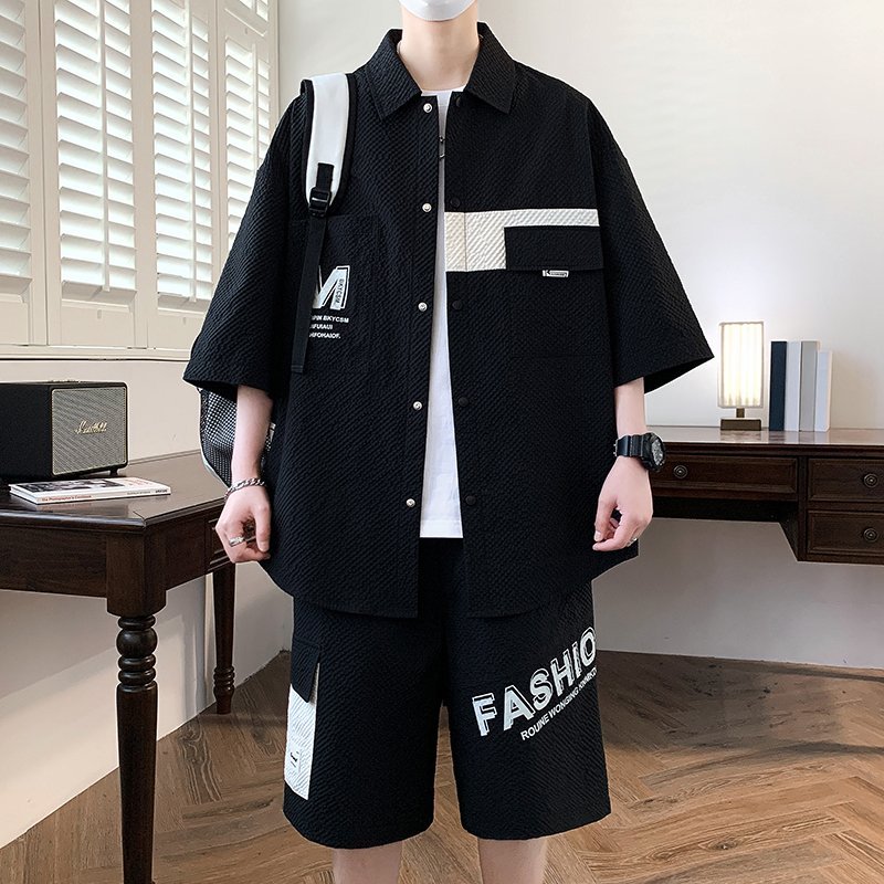 Mens Fashion Streetwear - Модный мужской комплект: футболка и шорты,