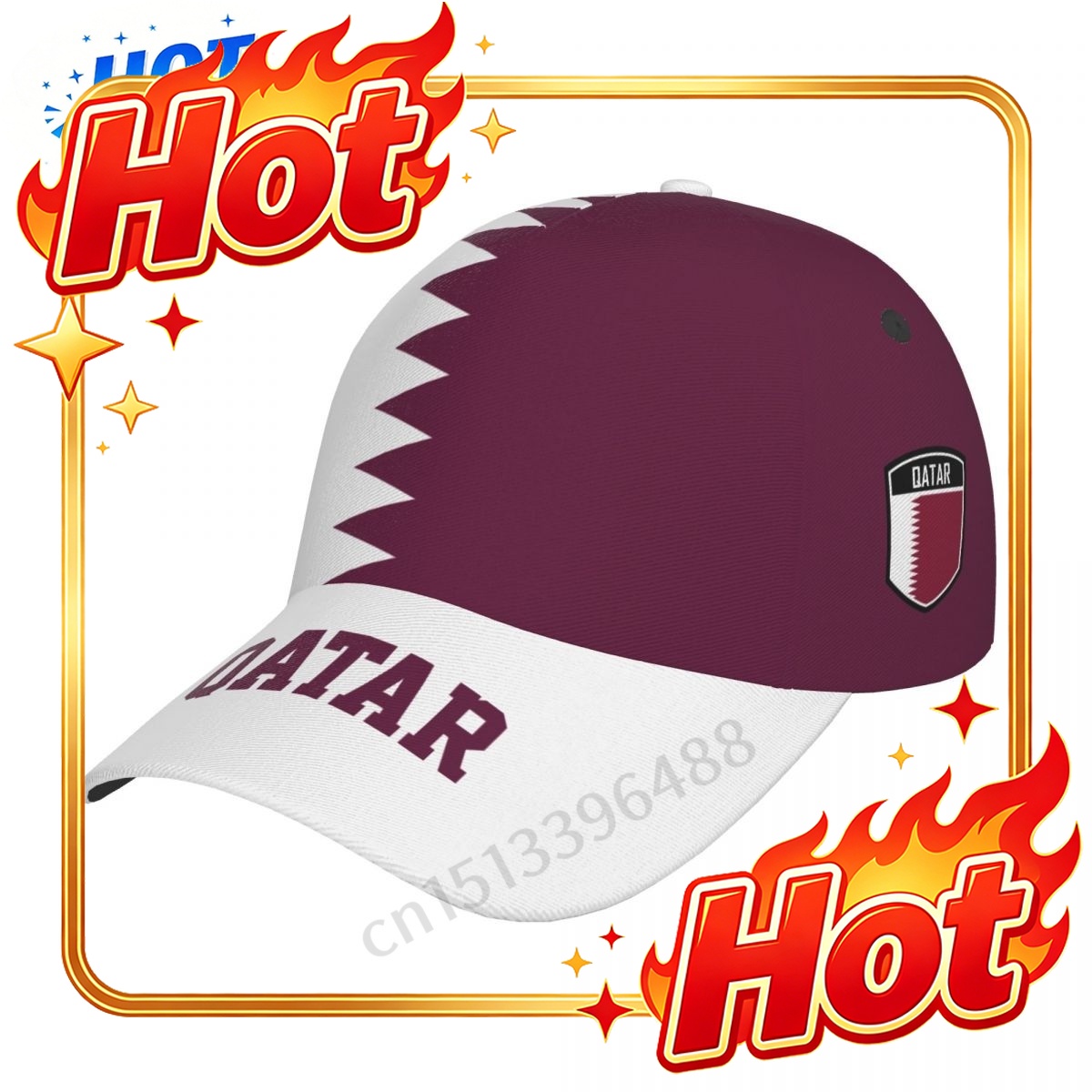 Men'S Fashion Qatar - Бейсболка с флагом Катара 2025, 3D-дизайн,