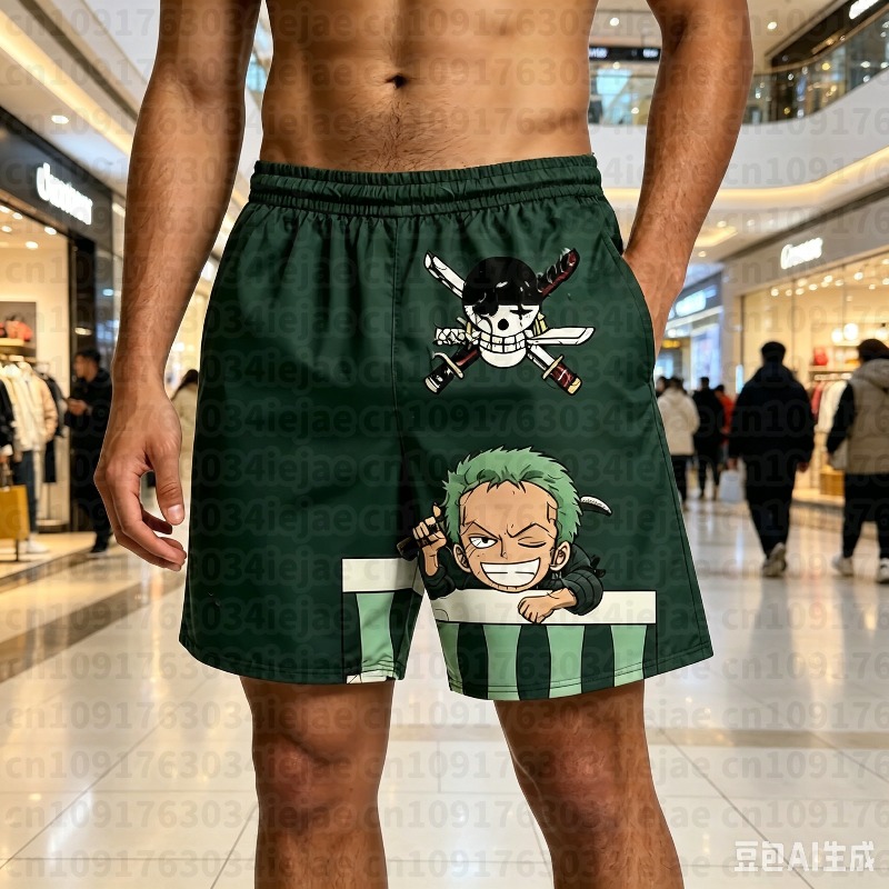 Swim Trunk Shorts - Шорты с 3D-принтом One Piece: Шанкс,