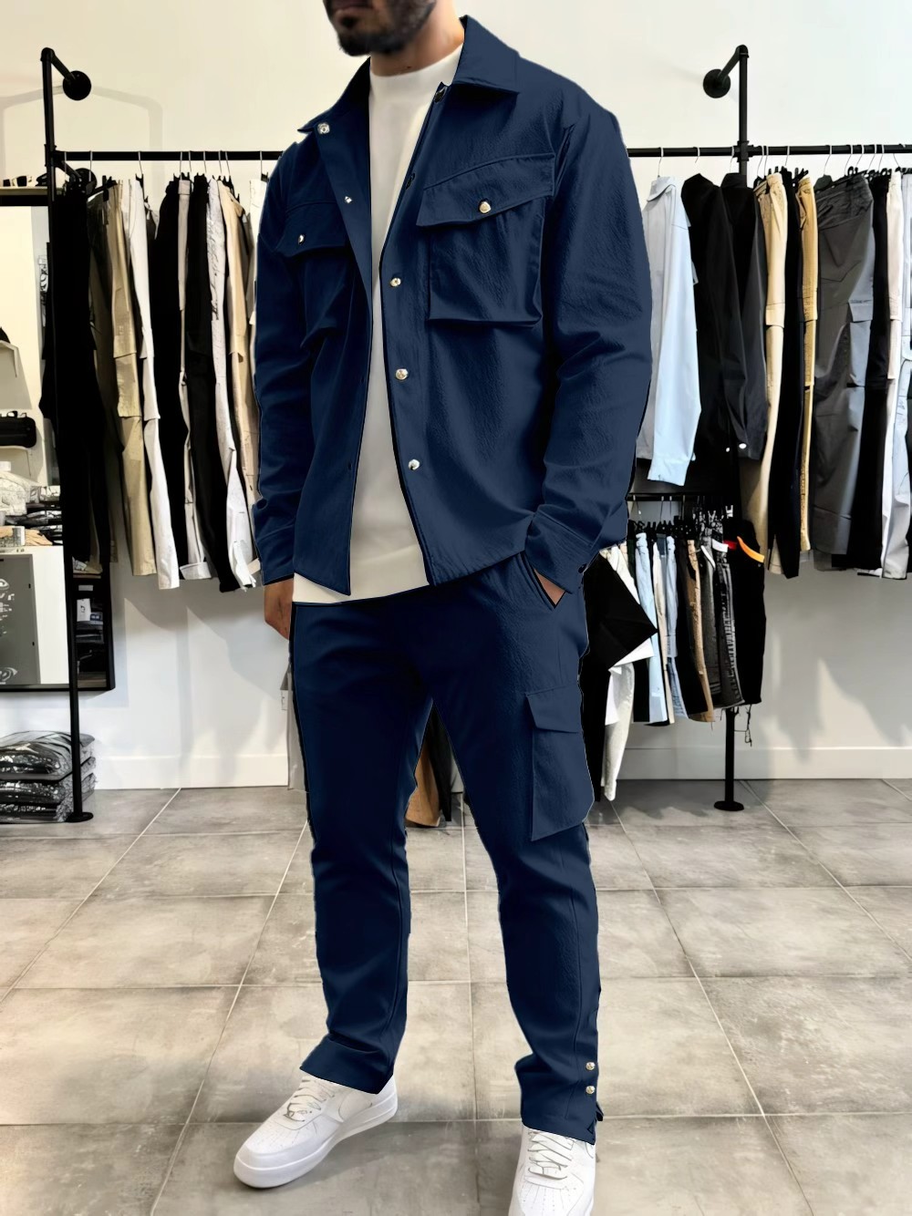 Jacket Mens Fashion - Мужская модная однотонная рабочая одежда, новинка
