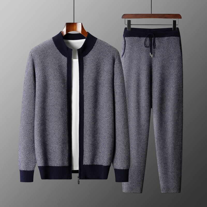 Knitted Cardigan Men - Комплект из 100% мериносовой шерсти с